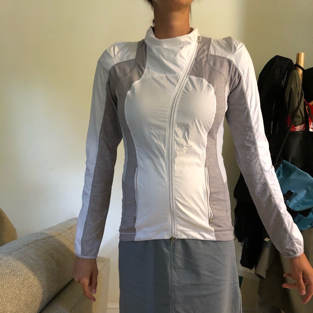 Lululemon white/grey biking or running jacket